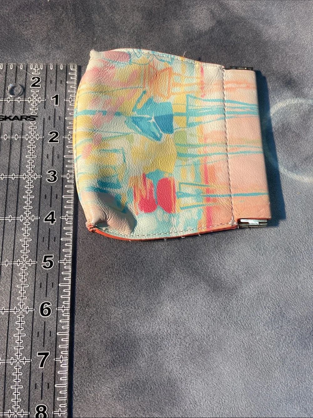 Anthropologie Pastel Sailboat Print Key & Card Holder